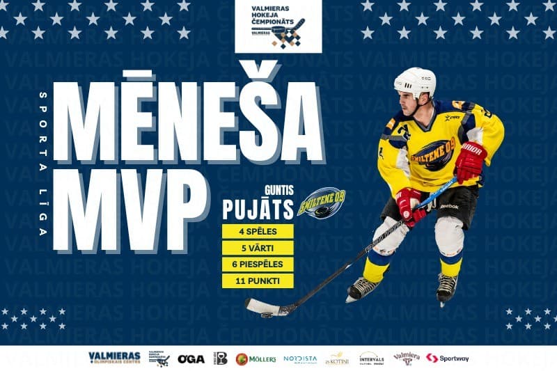 Guntis Pujāts atzīst par Valmieras hokeja čempionāta septembra/oktobra mēneša MVP